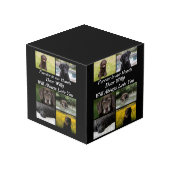 Aangepast modern Pet Memorial 6 Foto Collage Kubus (Achter hoekig)