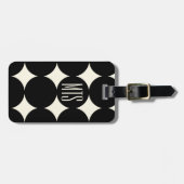 Aangepast modern puntmonogram, gepersonaliseerd bl bagagelabel (Voorkant horizontaal)