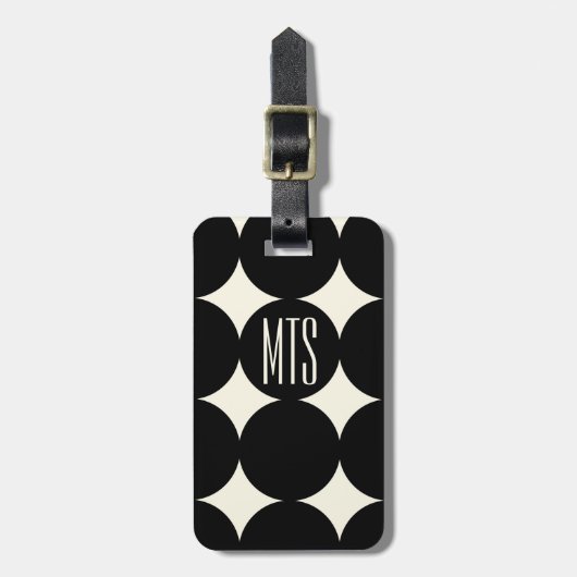 Aangepast modern puntmonogram, gepersonaliseerd bl bagagelabel (Voorkant verticaal)
