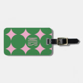 Aangepast modern puntmonogram, gepersonaliseerd gr bagagelabel (Voorkant horizontaal)