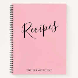 Aangepast modern Recipe Journal roze Notitieboek