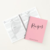 Aangepast modern Recipe Journal roze Notitieboek (Binnen)