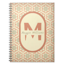 Aangepast Modern Retro Monogram Notitieboek