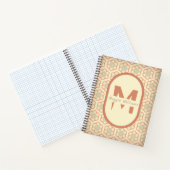 Aangepast Modern Retro Monogram Notitieboek (Binnen)