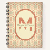 Aangepast Modern Retro Monogram Notitieboek (Voorkant)