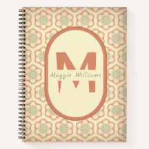 Aangepast Modern Retro Monogram Notitieboek