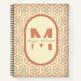 Aangepast Modern Retro Monogram Notitieboek