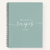 Aangepast modern, robuust blauw, elegant script on notitieboek (Voorkant)