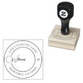 Aangepast Modern Rond Terugkeeradres Gepersonalise Rubberstempel (Gestempeld)