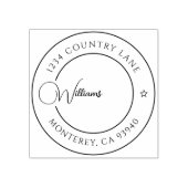 Aangepast Modern Rond Terugkeeradres Gepersonalise Rubberstempel (Afrduk)