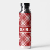 Aangepast, modern rood gestreept waterfles (Links)