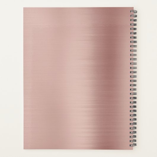 Aangepast modern Roos roze Gold-minimalistisch scr Planner (Achterkant)