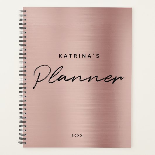 Aangepast modern Roos roze Gold-minimalistisch scr Planner (Voorkant)