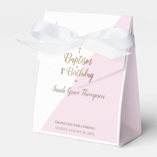 Aangepast modern roze goudvormig vierkant bedankdoosjes (Voorkant Zijde)