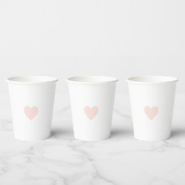 Aangepast Modern Roze Hart Papieren Bekers