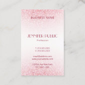 Aangepast modern roze roze rood glitter elegant visitekaartje (Achterkant)