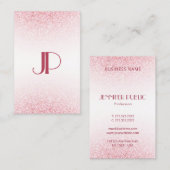 Aangepast modern roze roze rood glitter elegant visitekaartje (Voorkant / Achterkant)