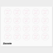 Aangepast modern roze withuwelijk ronde sticker (Vel)
