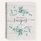 Aangepast modern Rustic Waterverf Script Recipe Notitieboek (Voorkant)