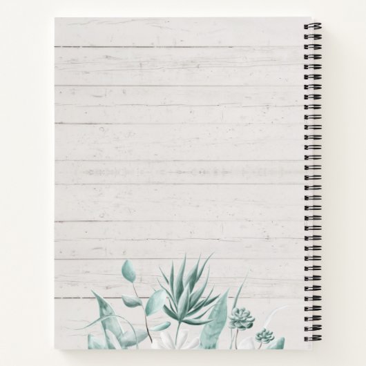 Aangepast modern Rustic Waterverf Script Recipe Notitieboek (Achterkant)