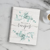 Aangepast modern Rustic Waterverf Script Recipe Notitieboek