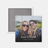 Aangepast modern script foto magneet (Voorkant / Achterkant)