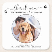 Aangepast modern script - Je foto van bruiloft geb Kartonnen Onderzetters (Voorkant)