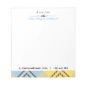 Aangepast modern script naam E-mail Tel Pset Tarta Notitieblok (Voorkant)