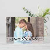 Aangepast modern script Verloving Foto eenvoudig Save The Date (Staand voorkant)