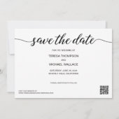 Aangepast modern script Verloving Foto eenvoudig Save The Date (Achterkant)