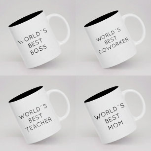 Aangepast modern script Werelds beste leraar Moede Koffiemok