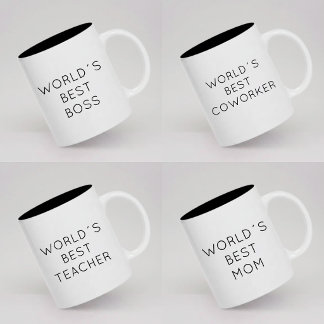 Aangepast modern script Werelds beste leraar Moede Koffiemok