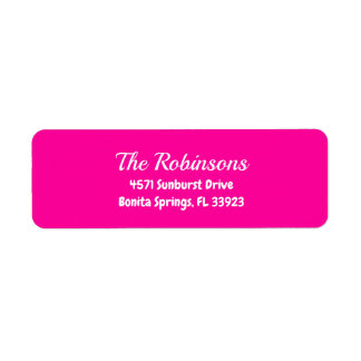 Aangepast modern stijlvol neon roze adreslabel etiket