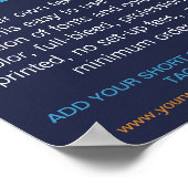 Aangepast modern tekstblauw poster (Hoek)