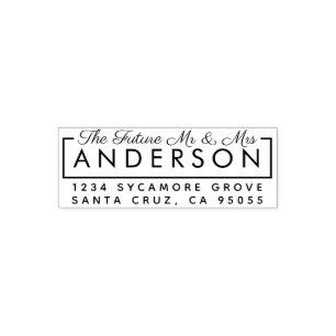 Aangepast modern "The Future Mr & Mrs"-adres terug Zelfinktende Stempel