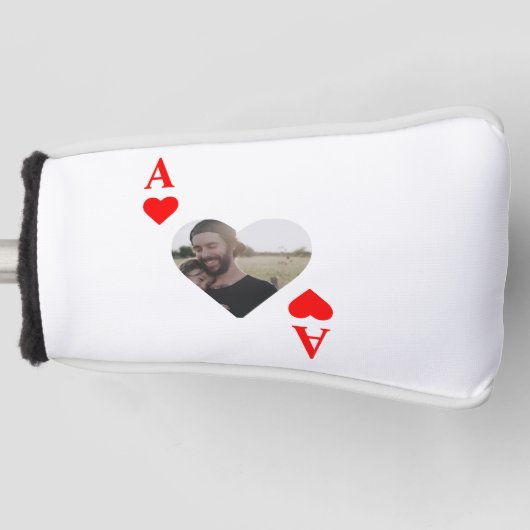 Aangepast, modern, uniek pokerfotomonogram golfheadcover (Voorkant)