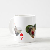 Aangepast, modern, uniek pokerfotomonogram koffiemok (Voorkant links)