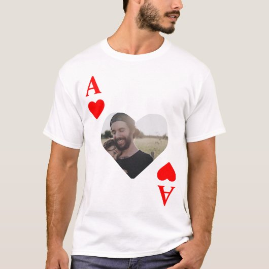 Aangepast, modern, uniek pokerfotomonogram t-shirt (Voorkant)