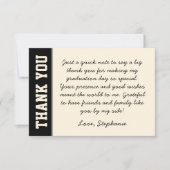 Aangepast Modern Vet en Eenvoudig Afstuderen Bedankkaart (Voorkant)