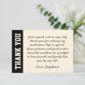 Aangepast Modern Vet en Eenvoudig Afstuderen Bedankkaart (Staand voorkant)