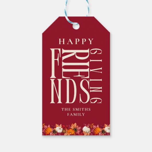 Aangepast Modern Vrienden Danken Geven Herfst Eleg Cadeaulabel (Voorkant)