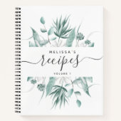 Aangepast modern Waterverf Greenery Script Recipe Notitieboek (Voorkant)