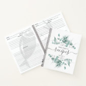Aangepast modern Waterverf Greenery Script Recipe Notitieboek (Binnen)