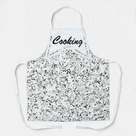 Aangepast modern wit en grijs terrazzo patroon schort
