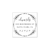 Aangepast Modern Wreath Script Wreath Retouradres Rubberstempel (Afrduk)