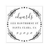 Aangepast Modern Wreath Script Wreath Retouradres Zelfinktende Stempel (Design)