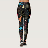Aangepast modern zeepaardpatroon, zeepuizen en sch leggings (Achterkant)