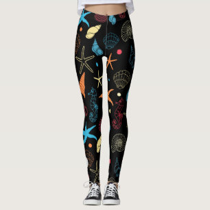 Aangepast modern zeepaardpatroon, zeepuizen en sch leggings