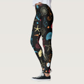 Aangepast modern zeepaardpatroon, zeepuizen en sch leggings (Links)