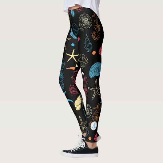 Aangepast modern zeepaardpatroon, zeepuizen en sch leggings (Links)